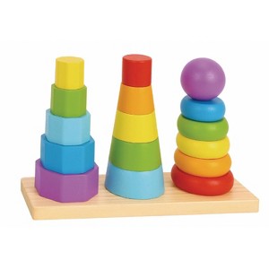 Toyster's 17 Piece Wooden Shapes Stackable Tower Educational Wooden Toy For Better Practical Skills - 1 of 1