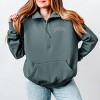 Simply Sage Market Embroidered Mom Varsity Outline Quarter Zip Fleece - 2 of 3