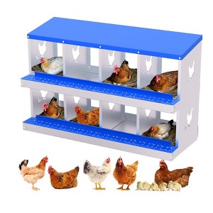 Garvee 8/10-Hole Metal Chicken Nesting Box with Perch, Roll-Away Egg Design, Wall Mount or Freestanding, Heavy-Duty Galvanized Steel - 1 of 4