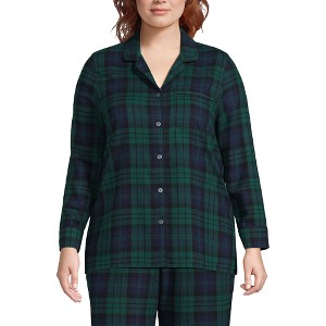 Lands' End Women's Long Sleeve Print Flannel Pajama Top - 1 of 4