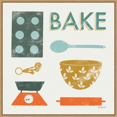 Amanti Art Retro Kitchen II Bake by Becky Thorns Canvas Wall Art Print Framed 22 x 22-in.