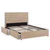 Inspire Q Caiden Nailhead Headboard Bed Beige Linen - 2 of 3