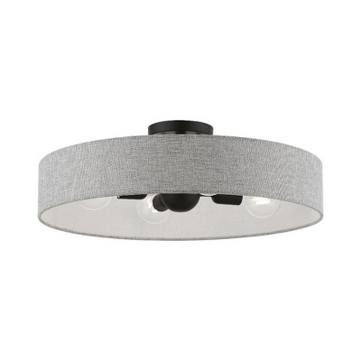 Livex Lighting Elmhurst 4 - Light Semi-Flush Mount in  Black
