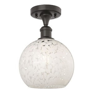 White Mouchette - 1 Light Semi-Flush Mount In Modern Style-11.25 Inches Tall and 8 Inches Wide - 1 of 1