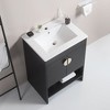 NicBex Bathroom Vanity with White Ceramic Basin,Modern Bathroom Sink Vanity with 2 Cabinet Doors,30"/24"Bathroom Sink Cabinet for Bathroom,White/Black - 2 of 4