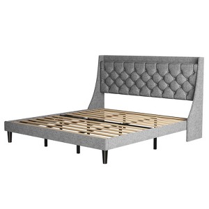 COZONY King Size Platform Bed Frame with Storage Headboard and USB Charging Station - 1 of 4