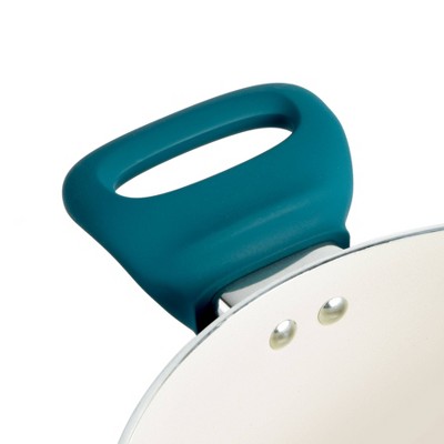 Teal 5-Quart Nonstick Ceramic Dutch Oven with Steamer Insert