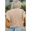 Amaryllis Women's Textured Knit Blouse Flutter Sleeve Relaxed Fit Crew Neck Chic Versatile Casual Everyday Top - 2 of 4