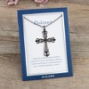 Anna-Kaci Black & Silver Gunmetal Crystal Cross Necklace with Religious Message Card & Envelope Christian Jewelry Gift - image 3 of 4