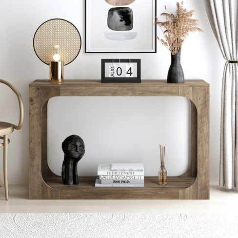 Galano Doyle 47.0 In. Knotty Oak Rectangular Engineer Wood Console ...