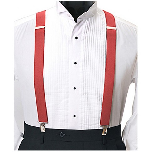 Red X-Back Clip Suspenders - Logger Suspenders