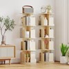 Costway 1/2 PCS 4-Tier Rotating Bookshelf 360° Display Rack with Dividers & Anti-falling Baffles - 4 of 4