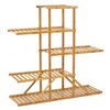 Costway Bamboo Plant Stand 5 tier 10 Potted Plant Shelf Display Holder Natural\Brown - 2 of 4