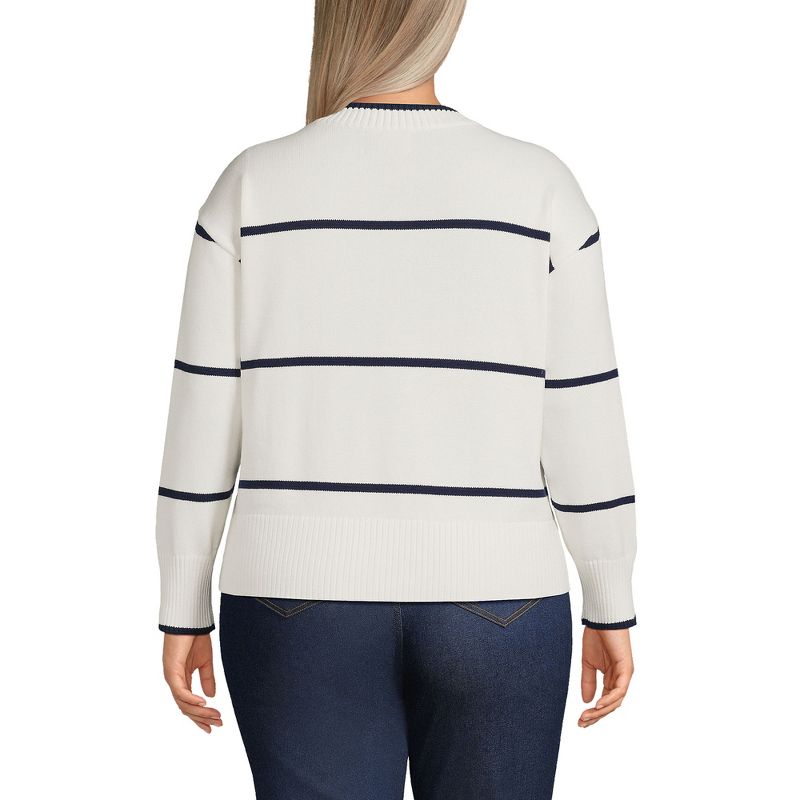 Lands' End Women's Drifter Cotton Easy Fit Crew Neck Sweater, 2 of 5