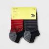 Kids' 6pk Striped No Show Socks - All In Motion™ Black - image 2 of 3