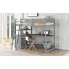 NicBex Twin/Full Size Loft Bed with Desk & Shelves,Twin Loft Bed with Built-in Drawers,Solid Pine Wood Loft Bed for Kids & Teens - 4 of 4