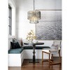 ALOADECOR Modern Luxury Matte Black Round Chandelier With Glass Rods Accent - 2 of 4