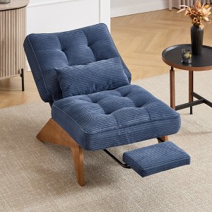 MOONMISS Comfortable Corduroy Adjustable Accent Chair and Footrest Set, Thick-Padded Lounge Chair For living room - 1 of 4