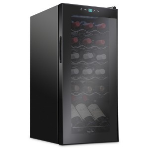 Ivation 18-Bottle Compressor Freestanding Wine Cooler Refrigerator - Black - 1 of 4