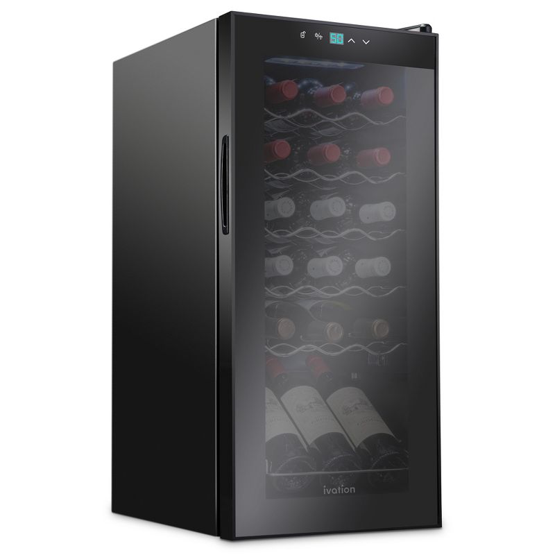 Ivation 18-Bottle Compressor Freestanding Wine Cooler Refrigerator - Black, 1 of 8