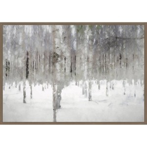 Amanti Art 33"x23" Birches in Fog by Kim Curinga Framed Canvas Wall Art Print - 1 of 4