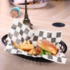 Aoibox Retro Fast Food Basket & Checkered Deli Liner Combo - Dishwasher Safe Plastic Baskets with Disposable Paper Squares (12 Baskets, 100 Liners) - 4 of 4