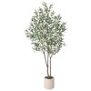 DR.Planzen 5/6FT LED Illuminated Olive Tree with Planter Lights, Twinkling Artificial Christmas Tree for Holiday Party Decor & Home Festive Displays - 4 of 4
