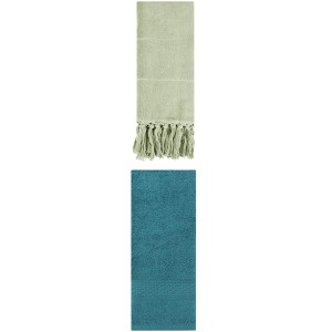 REGALWOVEN 2 Packs Solid Textured and Tassels Soft Absorbent Decorative Hand Towel - 1 of 4