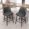 Gulches Counter Height Swivel Bar Stools Set of 2, 360° Upholstered Barstools with Back, Metal Legs, Grey, 25.6" Seat Height - 2 of 4