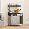 Acekool Cat Litter Cabinet - Hidden Box Enclosure with Storage Shelves, Grey - 2 of 4