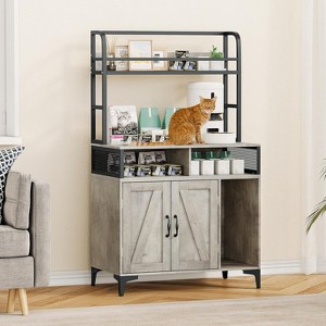 Acekool 55" Hidden Cat Litter Box Furniture - Storage Shelf & Scratching Pad for 2 Cats - 1 of 4