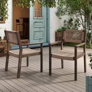 Patio Arm Chairs Set Of 2,Arm Chairs With Rope Seat,Outdoor Rope Chairs,Arm Chairs Set For Patio,Backyard,Garden-Cuddlewood - 1 of 4