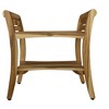 EcoDecors® Symmetry® 24" Teak Wood Shower Bench with Shelf and LiftAide® Arms in EarthyTeak Finish - Target Plus Natural 24"L x 14"D x 24"H - 2 of 4