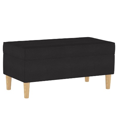 Storage Bench Twill Black - Skyline Furniture