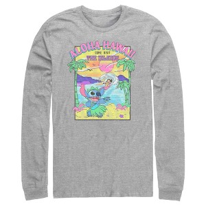 Men's Lilo & Stitch Aloha Hawaii Come Visit the Islands Long Sleeve Shirt - 1 of 4