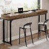 Tribesigns 78.8"Large Over Bed Table with Wheels, Mobile Computer Desk Makeup Vanity Desk with Storage, Overbed Makeup Table for Bedroom, Brown - 4 of 4