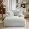 Racxily Oversized Chaise Lounge Chair, Corduroy Upholstered Modern Sofa with No Assembly Required for Living Room & Office - 3 of 4