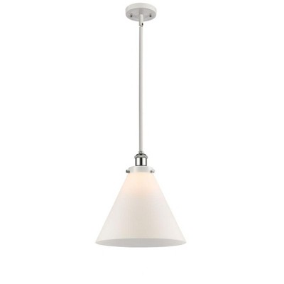 Cone - 1 Light Stem Hung Mini Pendant In Industrial Style-10 Inches Tall and 12 Inches Wide