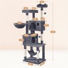 Yaheetech 73"H 4-level Plush Cat Tree Tower with Condos Platform - 4 of 4