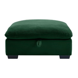 Corduroy Fabric Ottomans Footrest to Combine with 2 Seater Sofa, 3 Seater Sofa and 4 Seater Sofa, Green Corduroy - 1 of 1