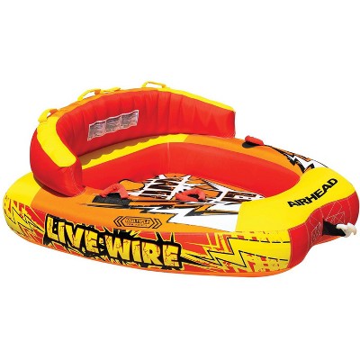 AIRHEAD AHLW-2 Live Wire 2 Inflatable 1-2 Rider Boat Towable Lake Water Tube