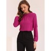 INSPIRE CHIC Women's Chiffon Semi Sheer Keyhole Neck Elegant Work Blouse - 2 of 4