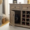 NicBex Wine Bar Cabinet for Liquor and Glasses Farmhouse Kitchen Coffee Bar Cabinet with 2 Drawers and Removable Wine Racks Storage Shelves - 3 of 4