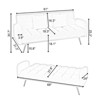 Aukfa 69"Convertible Sofa Bed with Teddy Fabric & Gold Legs - Modern Futon Couch Includes 2 Pillows, for Living Room/Bedroom - 2 of 4