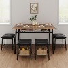 Nasitip 5-Piece Dining Table Set with 4 Upholstered Stools & Storage Rack, Space-Saving Kitchen Set for Apartment or Breakfast Nook - 2 of 4