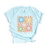 Simply Sage Market S.W.Smiley Checkered Flowers And Smiley Short Sleeve Tee - XL - Ice Blue - 2 of 4
