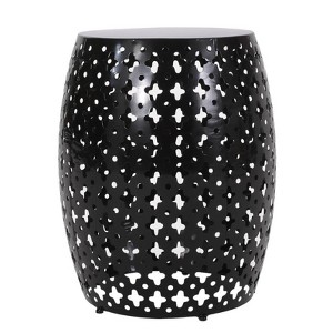 Large Metal Side Table - Black Finish for Living Room/Patio - 1 of 2