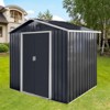 MOEPISY Metal garden sheds 7ftx4.3ft outdoor storage sheds Coal Grey with window - 2 of 4