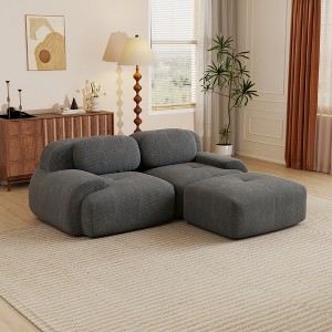 Aukfa Modular Corduroy Sectional Sofa with Ergonomic Support - Pet Friendly, Easy Assembly, Non-Slip Base Design - 1 of 4