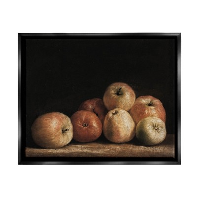 Stupell Industries Classic Apple Vintage Still Life Framed Floater Canvas Wall Art